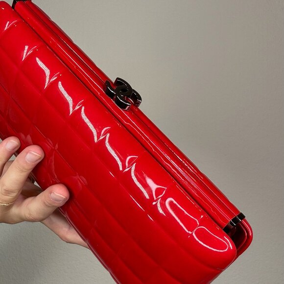Chanel Red Patent Clutch - Picture 1 of 5